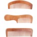 Wooden Comb - Narrow Teeth - Different Shapes - 3 Pieces