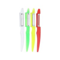 Plastic fruit and vegetable peeler on a pen